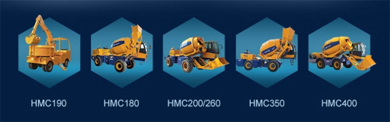 Differernt models of self loading concrete mixer for sale in HAMAC