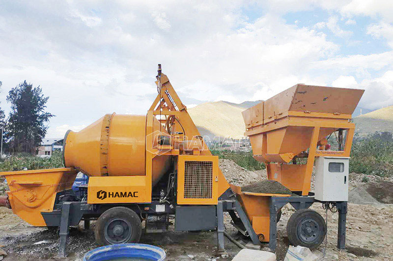 concrete mixer pump construction site