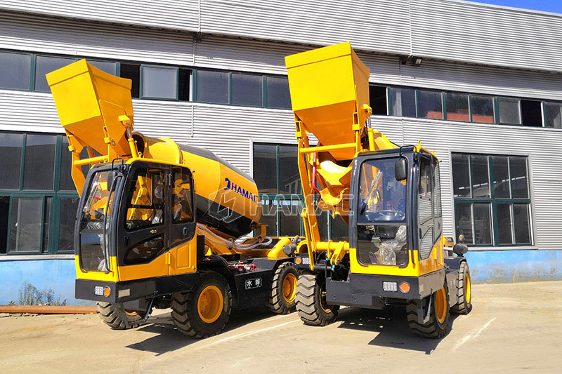 self loading transit concrete mixer