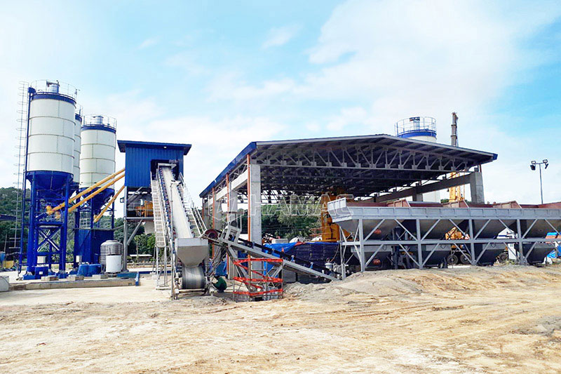 HZS60 concrete batching plant works in Quirino, Philippines